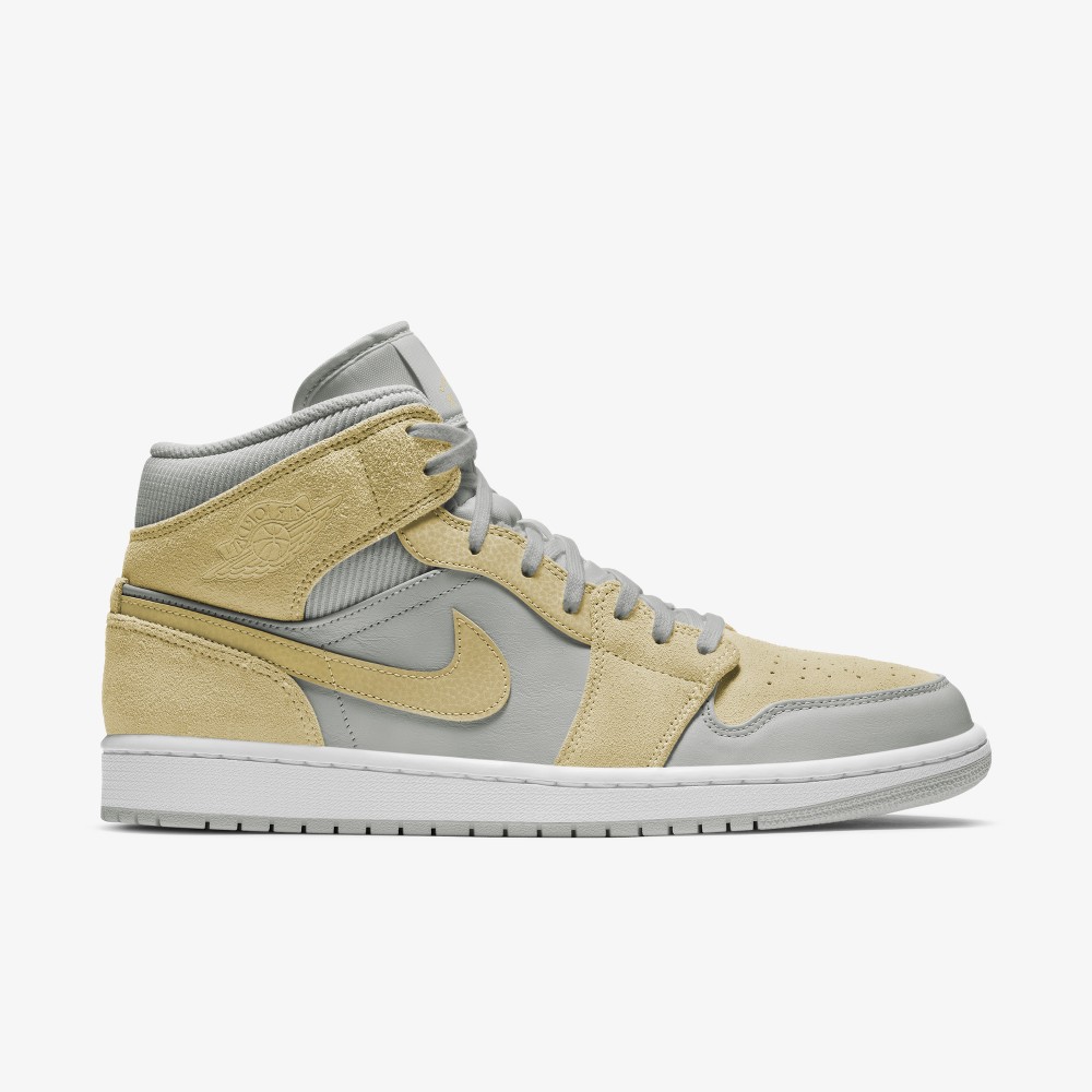 Air Jordan 1 Mid SE Mix Materials Grey Gold